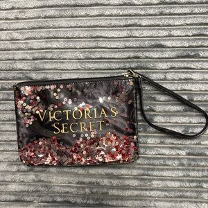 Victoria's Secret Sequin Clutch with Black and Red Accents